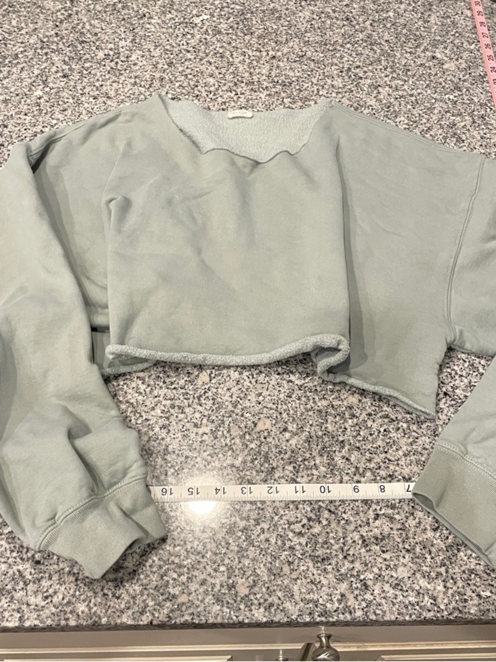 J.galt Cropped Sweatshirt in Sage Green XL